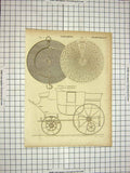 Old Antique Print C1800 Encyclopaedia Britannica Weighing Wheel Carriages 19th