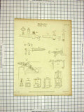 Original Old Antique Print 1811 Mechanics Water Cocks Encyclopaedia Britannica