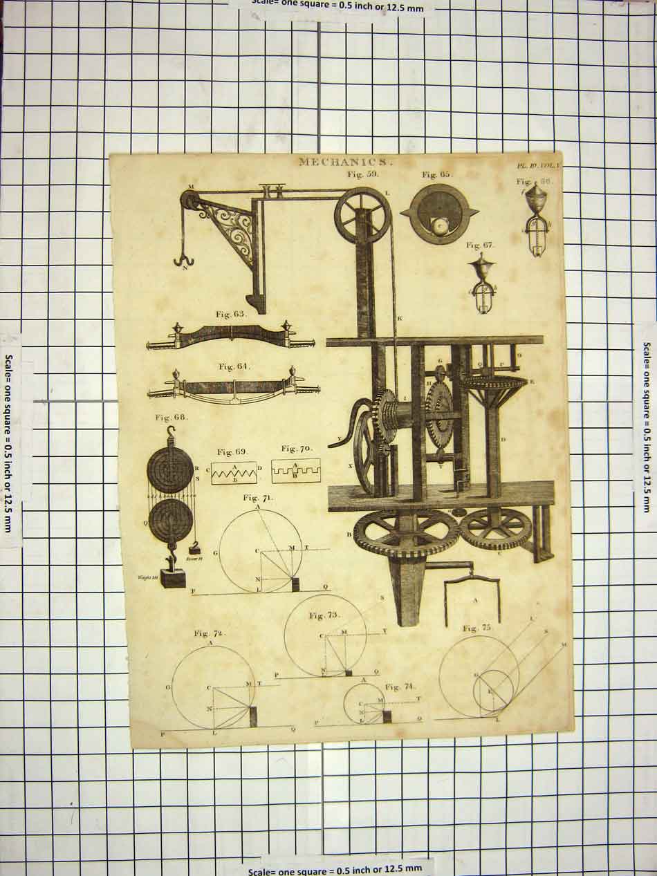 Antique Print Ref.582 C1800 Encyclopaedia Britannica Mechanics Instruments
