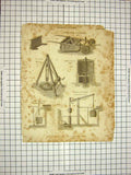 Original Old Antique Print 1815 Agriculture Machinery Encyclopaedia Britannica