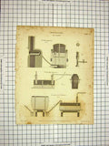 Original Old Antique Print 1811 Encyclopaedia Britannica Gas Lights Stancliffe