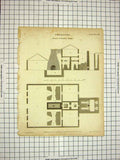 Old Antique Print 1805 Chemistry Blast Furnace Encyclopaedia Britannica 19th