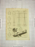 Old Antique Print C1800 Encyclopaedia Britannica Micrometer Instruments 19th