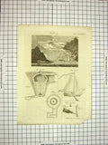 Old Antique Print C1800 Encyclopaedia Britannica Iceberg Ice Boat House 19th