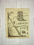 Old Antique Print C1800 Encyclopaedia Britannica Battering Rams Binnacle 19th
