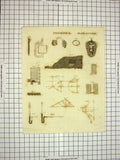 Original Old Antique Print C1800 Encyclopaedia Britannica Pneumatics Diagrams