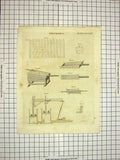 Antique Print Ref.581 C1800 Encyclopaedia Britannica Pneumatics Instruments