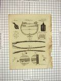 Old Antique Print C1800 Encyclopaedia Britannica Midship Frame Diagrams 19th