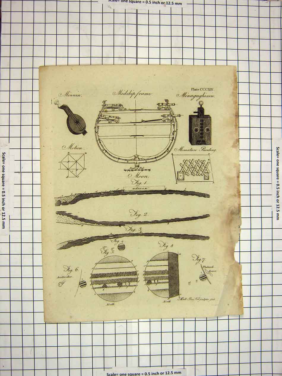 Old Antique Print C1800 Encyclopaedia Britannica Midship Frame Diagrams 19th