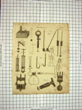 Antique Print Ref.574 C1800 Encyclopaedia Britannica Pneumatics Instruments