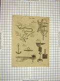 Original Old Antique Print C1800 Encyclopaedia Britannica Anemometer Anemoscope