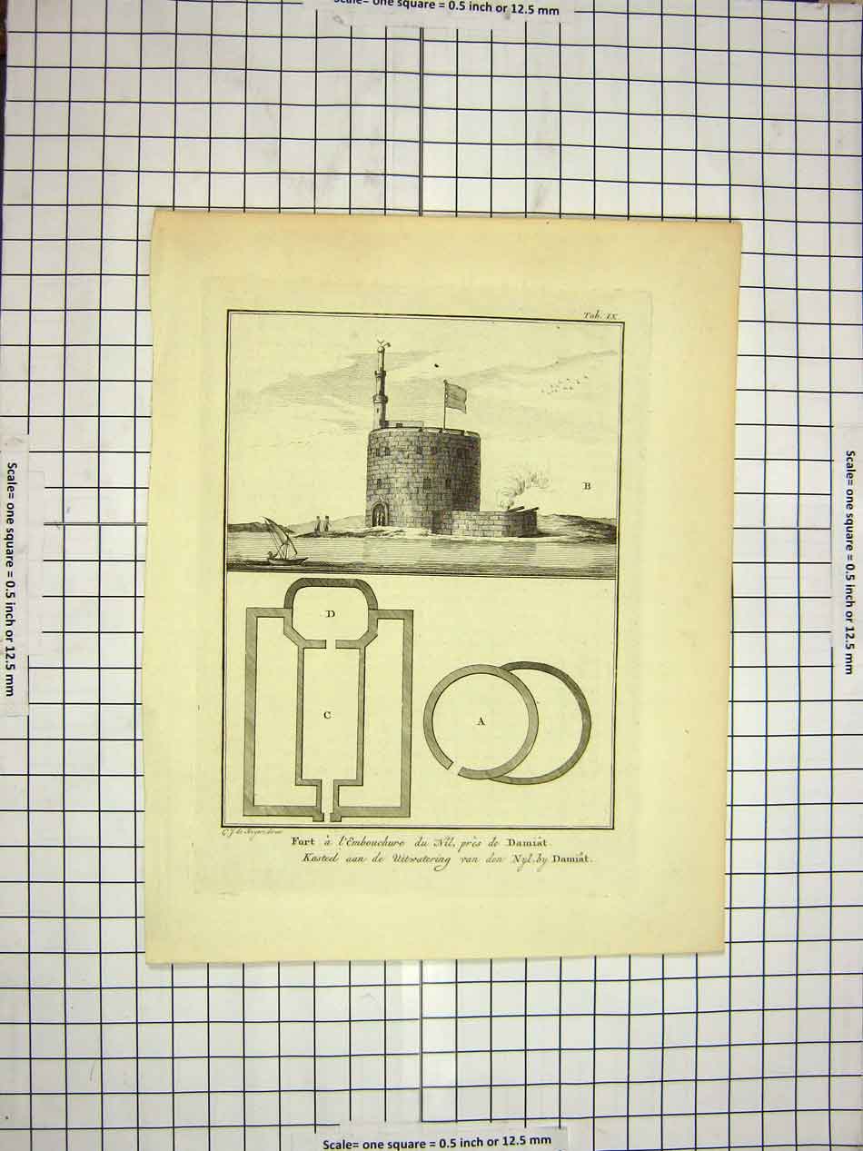 Original Old Antique Print C1800 Encyclopaedia Britannica Fort Napoleonic Era