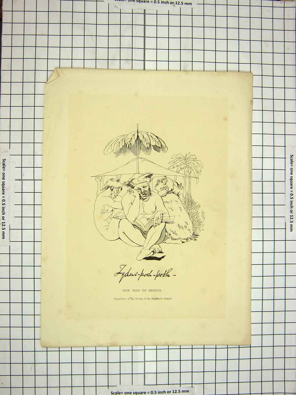 Original Old Antique Print C1800 Portrait Man Genius Translator Poetry Sandwich