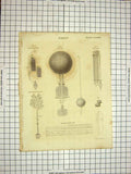 Original Old Antique Print C1800 Encyclopaedia Britannica Sea Bucket Wind Gage