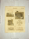 Antique Print Ref.573 C1800 Encyclopaedia Britannica Bleaching Instruments