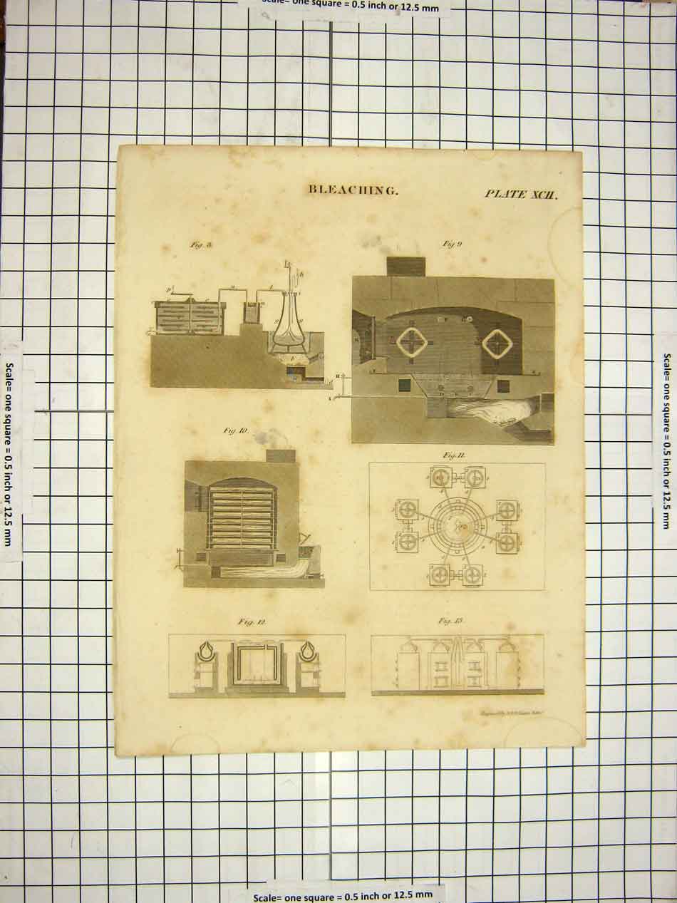 Antique Print Ref.573 C1800 Encyclopaedia Britannica Bleaching Instruments