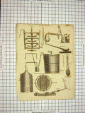 Original Old Antique Print C1800 Encyclopaedia Britannica Bleaching Machinery