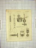 Antique Print Ref.570 C1800 Encyclopaedia Britannica Pneumatics Instruments