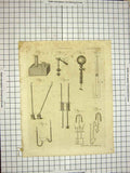 Old Antique Print C1800 Encyclopaedia Britannica Pneumatics Instruments 19th
