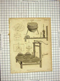 Old Antique Print C1800 Encyclopaedia Britannica Leslie Apparatus Cooling 19th