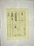 Antique Old Print Ref.569 C1800 Encyclopaedia Britannica Pneumatics Diagrams