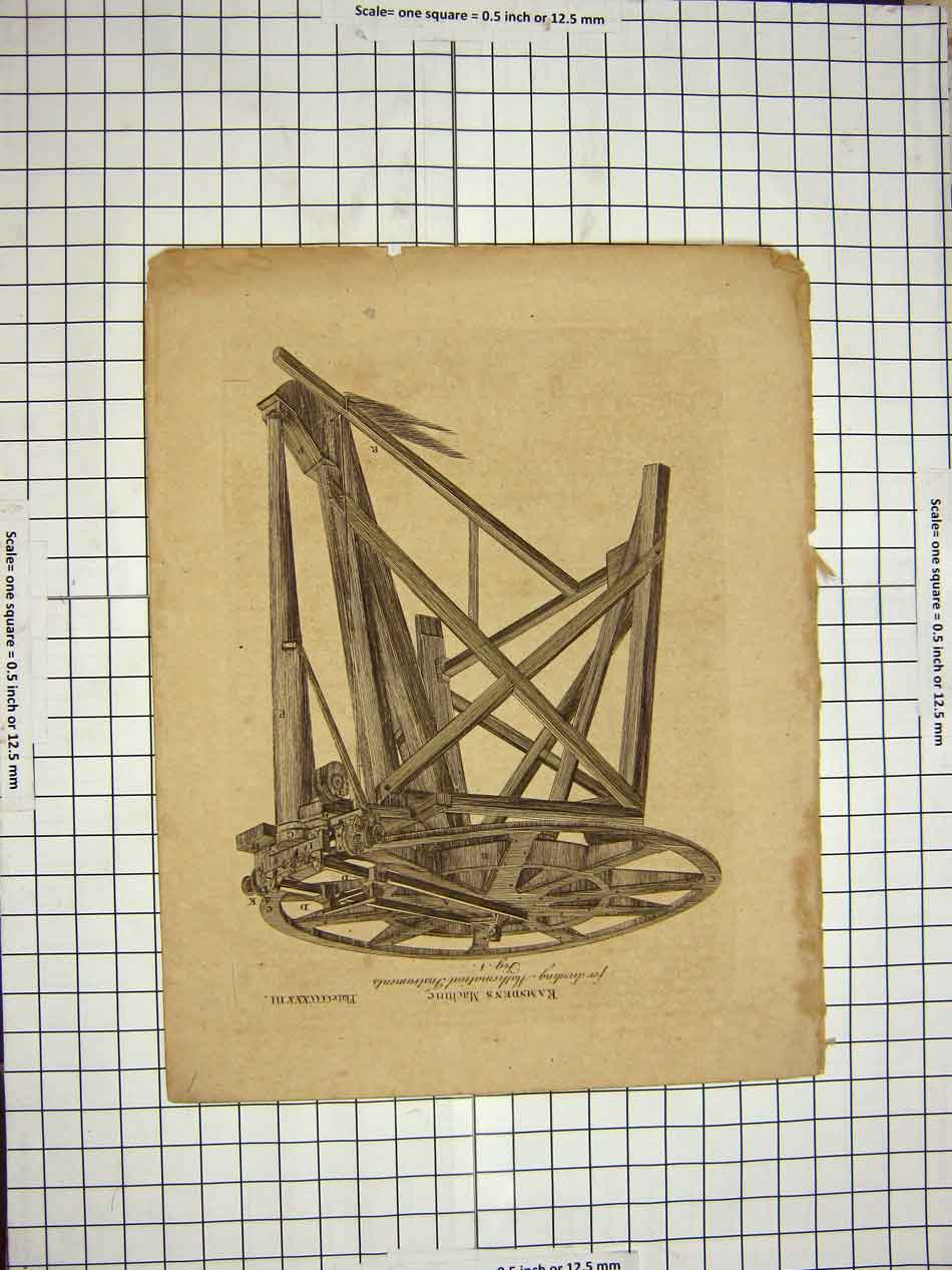 Old Antique Print C1800 Encyclopaedia Britannica Ramsdens Machine Maths 19th