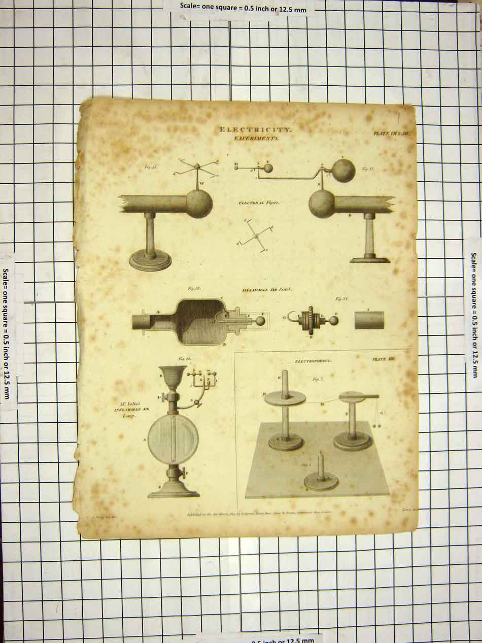Old Antique Print C1800 Encyclopaedia Britannica Electricity Volta Pump 19th