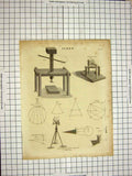 Original Old Antique Print 1826 Encyclopaedia Britannica Screw Machinery Kelly