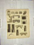 Original Old Antique Print C1800 Encyclopaedia Britannica Fire Place Figures