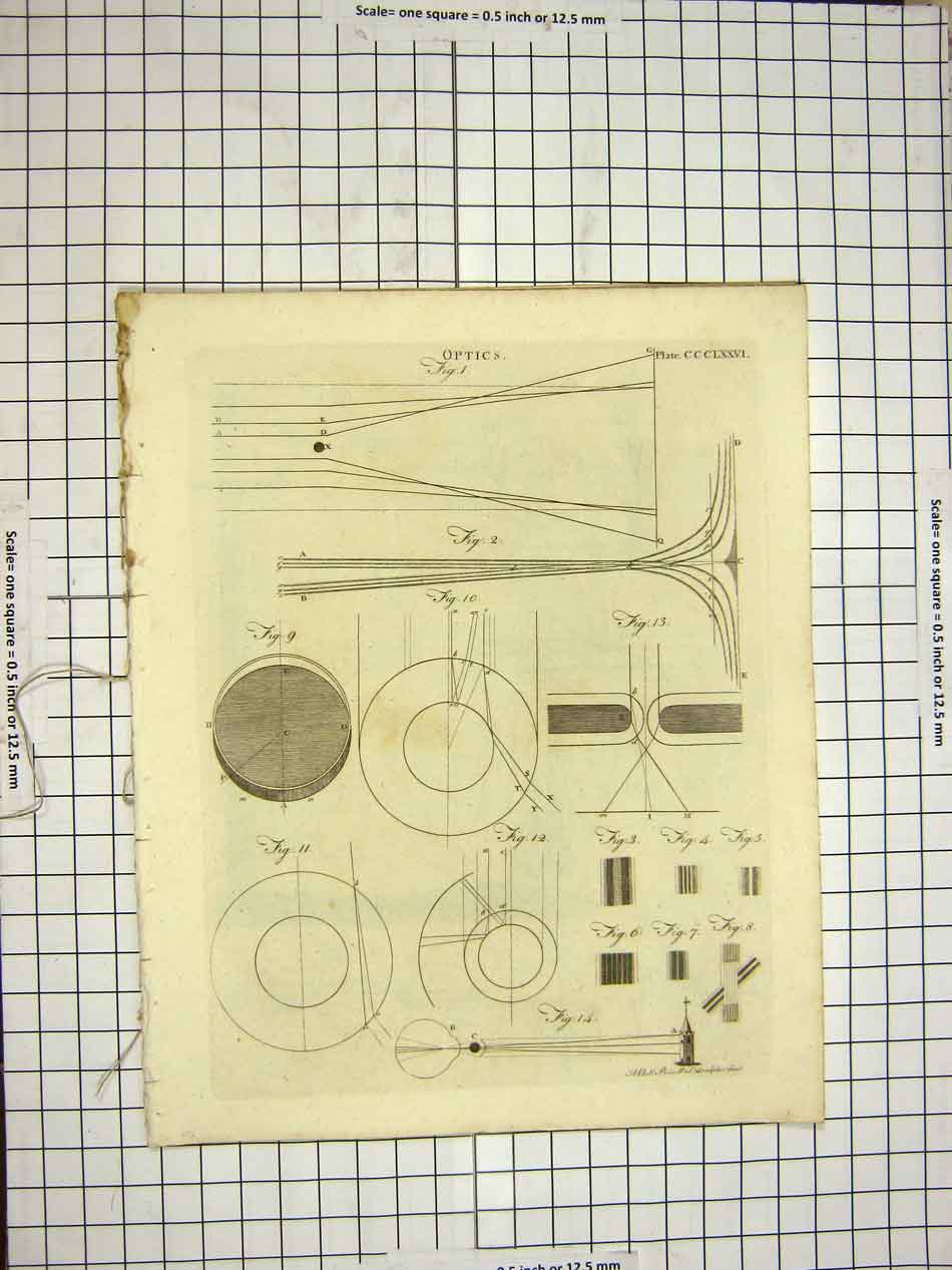 Old Antique Print C1800 Encyclopaedia Britannica Optics Eight Pages Shape 19th