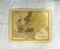 Original Old Antique Print Map Europe Scotland France Spain Turkey Boynton