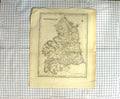 Original Old Antique Print Map Northumberland Walker Creighton Morpeth