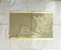 Original Old Antique Print Map 1827 France Spain Gulf Lyons Mawman 19th Century