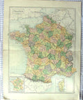 Original Old Antique Print Map C1790-C1900 France Corsica Bay Biscay 18th