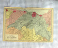 Original Old Antique Print Map 1881 Environs Edinburgh Scotland Forth Victorian
