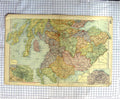 Original Old Antique Print Map 1900 South Scotland Glasgow Edinburgh Victorian