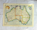 Original Old Antique Print Map C1790-C1900 Australia Tasmania Bass Strait 18th