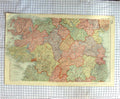 Original Old Antique Print Map C1885 Ireland Dublin Galway Bay Arran Victorian