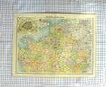 Original Old Antique Print Map C1790-C1900 France Plan Paris Bartholomew 18th