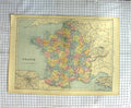 Original Old Antique Print Map C1790-C1900 France Paris Plan Marseille 18th