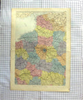 Original Old Antique Print Map C1790-C1900 France Versailles Orleans Havre 18th