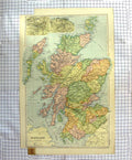 Original Old Antique Print Map C1790-C1900 Scotland Orkney Glasgow Arran 18th