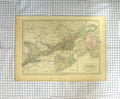 Original Old Antique Print Hall Map C1790-C1900 Canada New Brunswick Nova 18th