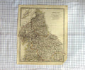 Original Old Antique Print Walker Map 1831 England Isle Man Northumberland 19th