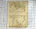 Original Old Antique Print Map 1843 Hughes St. Paul Egypt Italy Arabia 19th