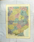 Original Old Antique Print Map 1886 France Gulf Lions Toulouse Limoges 19th