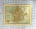 Original Old Antique Print Bartholomew Map C1790-C1900 France Switzerland 18th