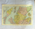 Original Old Antique Print Map C1900 Scotland Aberdeen Orkney Shetland 20th