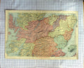 Old Antique Print Ref.630 Map C1900 Scotland Dundee Inverness Moray Firth