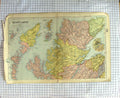 Original Old Antique Print Map 1900 Scotland Aberdeen Orkney Shetland Victorian